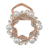 Maxbell Flower Crystal Ring Clip Buckle Silk Chiffon Scarf Clip