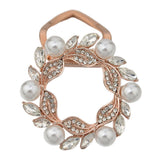 Maxbell Flower Crystal Ring Clip Buckle Silk Chiffon Scarf Clip