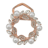 Maxbell Flower Crystal Ring Clip Buckle Silk Chiffon Scarf Clip