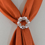 Maxbell Flower Crystal Ring Clip Buckle Silk Chiffon Scarf Clip