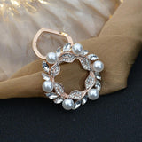 Maxbell Flower Crystal Ring Clip Buckle Silk Chiffon Scarf Clip