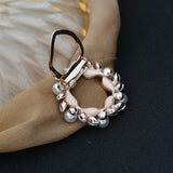 Maxbell Flower Crystal Ring Clip Buckle Silk Chiffon Scarf Clip