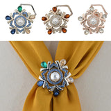Maxbell Rhinestone Crystal Safety Pin Brooch Flower Pearl Scarf Gown Clip Pin White