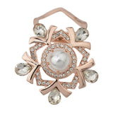 Maxbell Rhinestone Crystal Safety Pin Brooch Flower Pearl Scarf Gown Clip Pin White