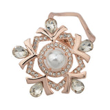 Maxbell Rhinestone Crystal Safety Pin Brooch Flower Pearl Scarf Gown Clip Pin White