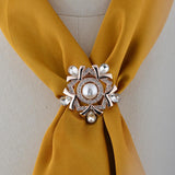 Maxbell Rhinestone Crystal Safety Pin Brooch Flower Pearl Scarf Gown Clip Pin White