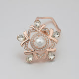 Maxbell Rhinestone Crystal Safety Pin Brooch Flower Pearl Scarf Gown Clip Pin White