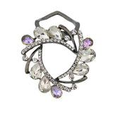 Maxbell Womens Diamante Flower Scarf Ring Clip Buckle Holder Shinning Brooch  White