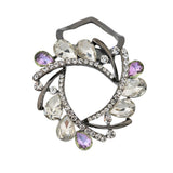 Maxbell Womens Diamante Flower Scarf Ring Clip Buckle Holder Shinning Brooch  White