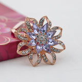 Maxbell Charm Lotus Brooch Flower Brooch Pin Women Banquet Lapel Jewelry platinum