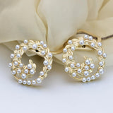 Maxbell Pearls Scarf Ring Clip Buckle Scarf Clip Buckle Brooch Pin Holder for Women