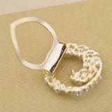 Maxbell Pearls Scarf Ring Clip Buckle Scarf Clip Buckle Brooch Pin Holder for Women