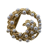 Maxbell Pearls Scarf Ring Clip Buckle Scarf Clip Buckle Brooch Pin Holder for Women