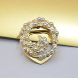 Maxbell Pearls Scarf Ring Clip Buckle Scarf Clip Buckle Brooch Pin Holder for Women