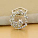 Maxbell Pearls Scarf Ring Clip Buckle Scarf Clip Buckle Brooch Pin Holder for Women