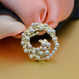 Maxbell Pearls Scarf Ring Clip Buckle Scarf Clip Buckle Brooch Pin Holder for Women