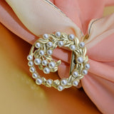 Maxbell Pearls Scarf Ring Clip Buckle Scarf Clip Buckle Brooch Pin Holder for Women