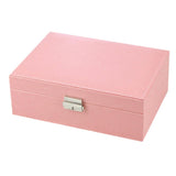 Maxbell PU Leather Jewelry Box Bracelet Container Comestic Carrier 24x17x8.5cm pink