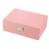 Maxbell PU Leather Jewelry Box Bracelet Container Comestic Carrier 24x17x8.5cm pink