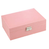 Maxbell PU Leather Jewelry Box Bracelet Container Comestic Carrier 24x17x8.5cm pink