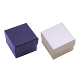 Maxbell Square Jewelry Box w/ Sponge Necklace Gemstone Paper Boxes Gift Box Blue