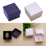 Maxbell Square Jewelry Box w/ Sponge Necklace Gemstone Paper Boxes Gift Box Blue