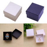 Maxbell Square Jewelry Box w/ Sponge Necklace Gemstone Paper Boxes Gift Box Blue