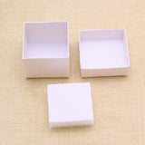 Maxbell Square Jewelry Box w/ Sponge Necklace Gemstone Paper Boxes Gift Box White