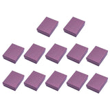 Maxbell 12pcs Cardboard Jewelry Box w/ Sponge Rings Box Square Gift Box Purple