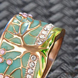 Maxbell Fashion Metal Epoxy Rhinestone Tree of Life Wedding Ring Band for Men 9