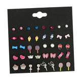 Maxbell 20 Pairs Kids Girls Fashion Stud Earrings Set Jewelry