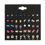 Maxbell 20 Pairs Kids Girls Fashion Stud Earrings Set Jewelry