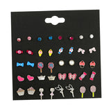 Maxbell 20 Pairs Kids Girls Fashion Stud Earrings Set Jewelry