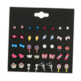 Maxbell 20 Pairs Kids Girls Fashion Stud Earrings Set Jewelry