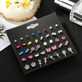 Maxbell 20 Pairs Kids Girls Fashion Stud Earrings Set Jewelry