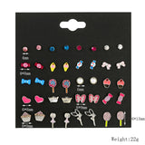 Maxbell 20 Pairs Kids Girls Fashion Stud Earrings Set Jewelry