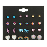 Maxbell 12 Pairs Kids Girls Fashion Stud Earrings Set Jewelry