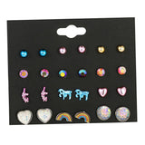 Maxbell 12 Pairs Kids Girls Fashion Stud Earrings Set Jewelry