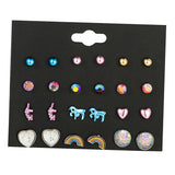 Maxbell 12 Pairs Kids Girls Fashion Stud Earrings Set Jewelry