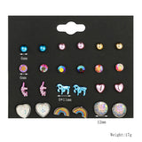 Maxbell 12 Pairs Kids Girls Fashion Stud Earrings Set Jewelry