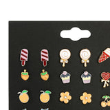 Maxbell Bulk 12 Pairs Ear Stud Mixed Cartoon Earrings for Women Girl Jewelry Gift