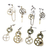 Maxbell Steampunk Earrings Asymmetric Dangle Ear Studs Charms Wedding Club Type 1
