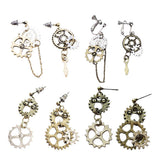 Maxbell Steampunk Earrings Asymmetric Dangle Ear Studs Charms Wedding Club Type 1