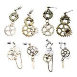 Maxbell Steampunk Earrings Asymmetric Dangle Ear Studs Charms Wedding Club Type 1