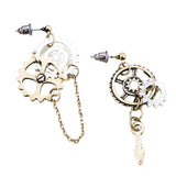 Maxbell Steampunk Earrings Asymmetric Dangle Ear Studs Charms Wedding Club Type 1