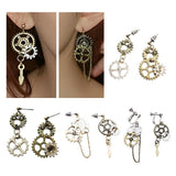 Maxbell Steampunk Earrings Asymmetric Dangle Ear Studs Charms Wedding Club Type 1