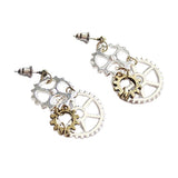 Maxbell Steampunk Rock Stud Earrings Asymmetric Dangle Ear Studs Charms Wedding Club