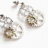 Maxbell Steampunk Rock Stud Earrings Asymmetric Dangle Ear Studs Charms Wedding Club