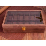 Maxbell Watch Box Wooden Display Case Organizer 10 Slot Walnut Wood Grain
