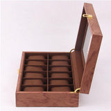 Maxbell Watch Box Wooden Display Case Organizer 12 Slot Rosewood Grain